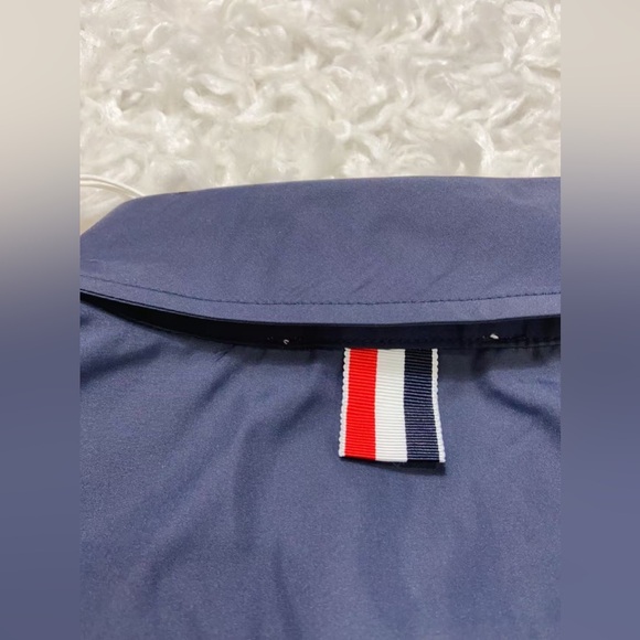 NWT Thom Browne Navy 4-Bar Flyweight Tech Short Sleeve Button Down Shirt - Picture 10 of 13